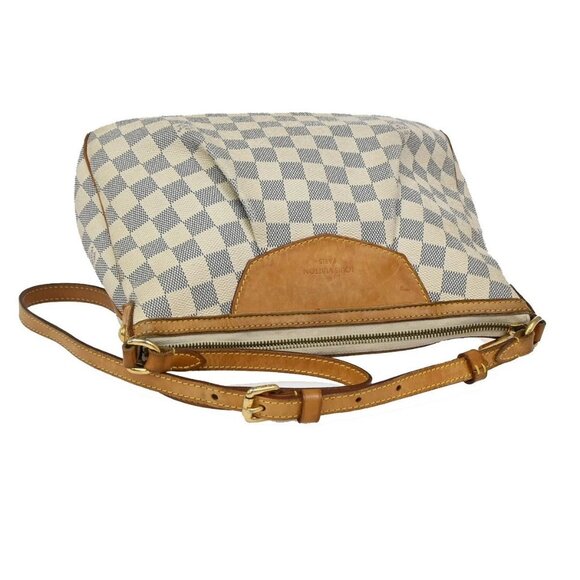 LOUIS VUITTON Siracusa PM Shoulder Bag Damier Azur Leather White N41113 12AA089 - Picture 5 of 15